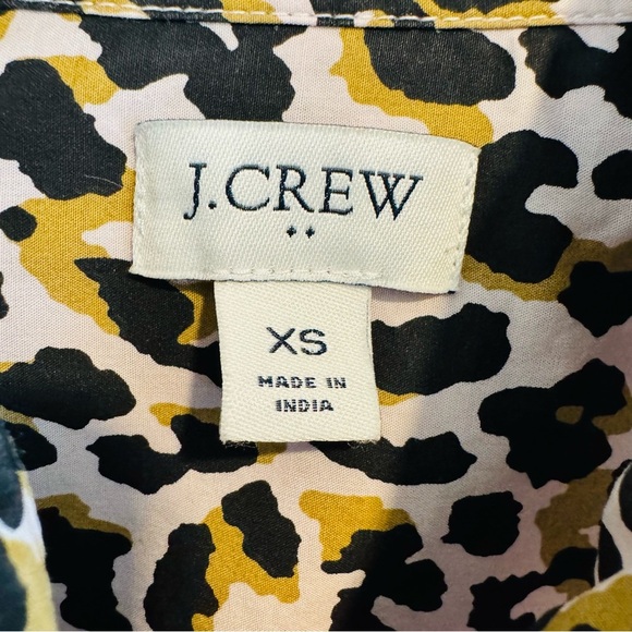 J.Crew Factory Leopard Print Button-Up Shirt Long Sleeve Cotton XS - Picture 4 of 5